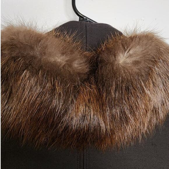 Lanvin 2006 River Collection Castor Beaver Collar Wool Blend Coat 40 - Picture 8 of 15